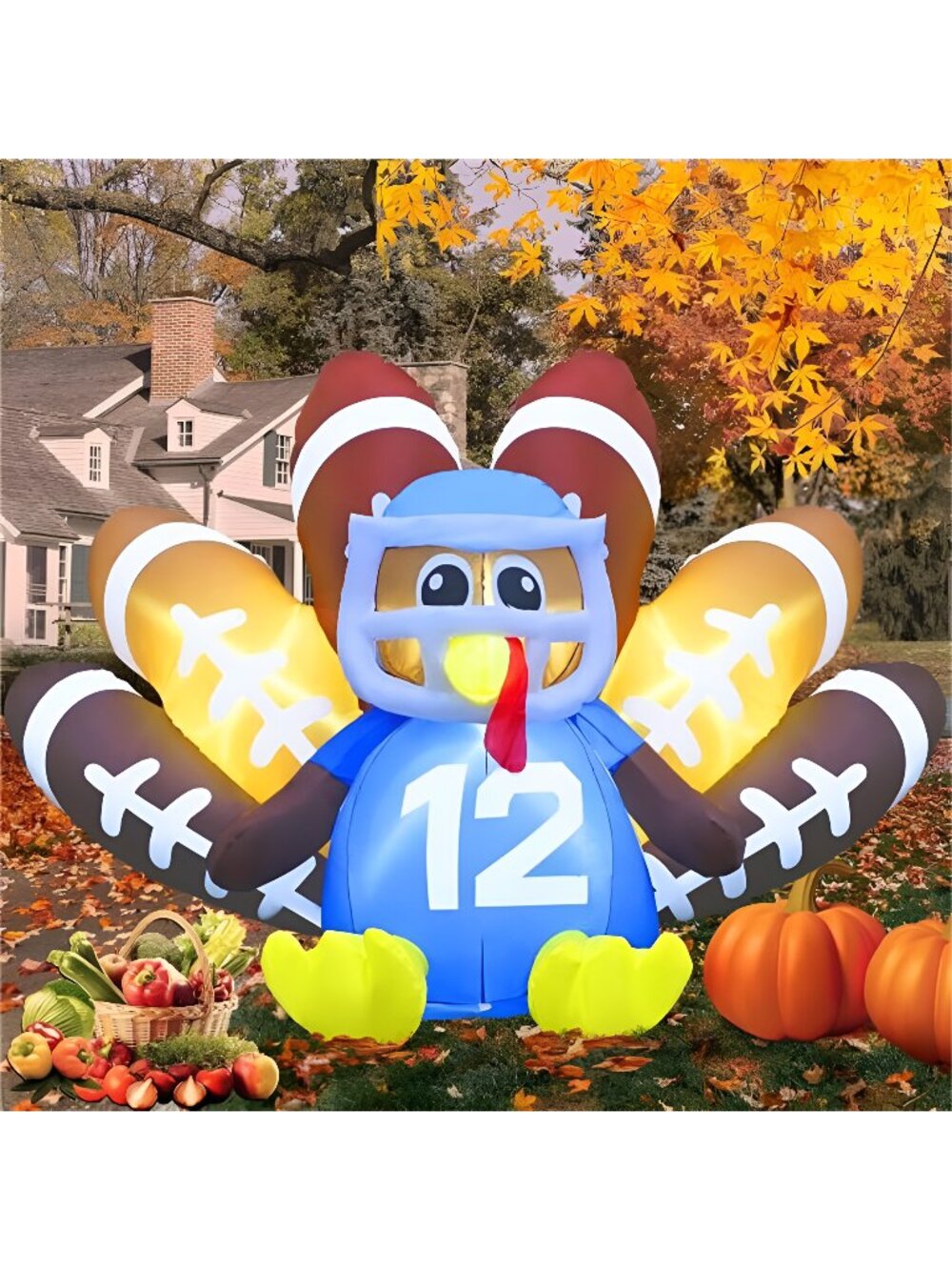 8FT Long Thanksgiving Inflatables Turkey Decorations,Blow up Turkey